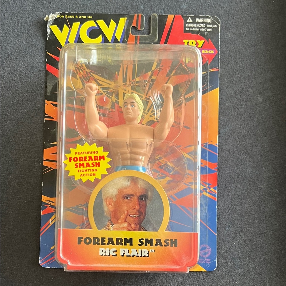 WCW Ric Flair Action Figure Forearm Smash movement